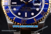 Rolex Submariner Clone Rolex 3135 Automatic Two Tone Case/Bracelet with Blue Dial and Dot Markers White Hands (BP)