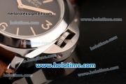 Panerai Luminor Base PAM00390 Swiss ETA 6497 Manual Winding Stainless Steel Case with Brown Leather Bracelet and Yellow Stick/Numeral Markers -1:1