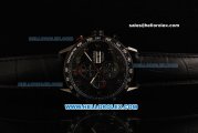 Tag Heuer Carrera Calibre 16 Chronograph Miyota Quartz Movement PVD Case with Black Dial and Black Leather Strap