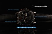 Tag Heuer Carrera Calibre 16 Chronograph Miyota Quartz Movement PVD Case with Black Dial and Black Leather Strap