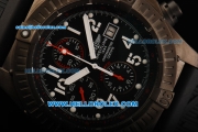 Breitling Super Avenger Swiss Valjoux 7750 Automatic Movement PVD Case with Black Dial and white Markers 48mm