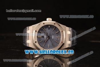 Audemars Piguet Royal Oak 41mm Blue Dial Automatic Clone Ap 3120 Movement Blue Leather Strap 15500ST.OO.1220ST.01 JH