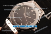 Hublot Classic Fusion 9015 Auto Steel Case with Black Dial and Black Leather Strap
