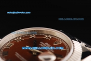 Rolex Datejust II Oyster Perpetual Automatic Movement Full Steel with Brown Dial and Roman Numeral Markers