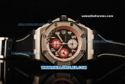 Audemars Piguet Royal Oak Offshore Chronograph Swiss Valjoux 7750 Automatic Movement Steel Case with White Markers and Black Leather Strap