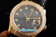 Rolex Datejust Swiss ETA 2836 Automatic Movement Black Dial with Diamond Bezel-Diamond Markers