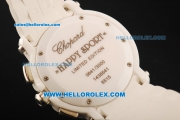 Chopard Happy Sport Chronograph Original Quartz Movement White Ceramic Case with White MOP Dial and White Rubber Strap