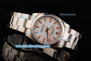 Rolex Milgauss Oyster Perpetual Automatic Movement with White Dial and Orange Stick Marker-SS Strap