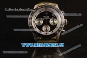 Rolex Daytona Vintage Edition Chrono Miyota OS20 Quartz Steel Case with Black Dial and Green Leather Strap