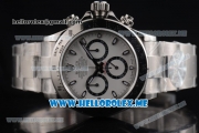 Rolex Daytona Swiss Valjoux 7750 Automatic Stainless Steel Case/Bracelet with White Dial and Stick Markers White Subdials