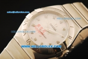 Omega Constellation Swiss Quartz Movement Full Steel with Diamond Markers-Lady Model