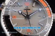 Omega Seamaster Planet Ocean 600M Clone Omega 8900 Automatic Steel Case with Grey Dial and Black/Orange Rubber Strap White Arabic Numeral Markers (EF)