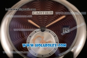 Cartier Rotonde De Miyota Quartz Two Tone Case/Bracelet with Brown Dial