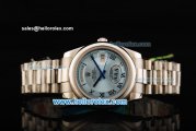 Rolex Day Date II Oyster Perpetual Swiss ETA 2836 Automatic Movement Full Steel with Blue Dial and Roman Numerals