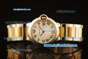 Cartier Ballon Bleu De Swiss ETA Quartz Steel Case with White Dial and Gold/Steel Strap