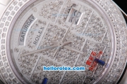 Rolex Day-Date Oyster Perpetual Automatic Full Diamond Bezel and Dial-Big Calendar