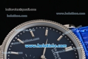 Patek Philippe Calatrava Miyota Quartz Steel Case with Silver Stick Markers and Blue Dial