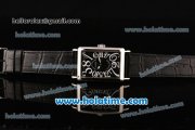 Franck Muller Long Island Asia 2813 Automatic Steel Case with White Arabic Numeral Markers and Black Dial