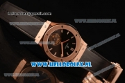Hublot Classic Fusion Tourbillon Manual Winding Rose Gold Case with Black Dial and Black Leather Strap