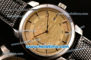 Vacheron Constantin Patrimony Miyota 9015 Automatic Steel Case with Yellow Dial and Black Leather Strap