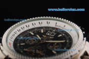 Breitling for Bentley Motors Automatic Tourbillon Silver Case with Black Dial and SSBand-Stick Markers