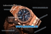 Audemars Piguet Royal Oak Chrono 41MM Swiss Valjoux 7750 Automatic Full Rose Gold with Blue Dial and Stick Markers (EF)