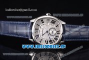 Cartier Drive de Cartier Asia ST16 Automatic Steel Case with Silver Dial Roman Numeral Markers and Blue Leather Strap