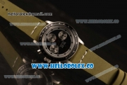 Rolex Daytona Vintage Edition Miyota OS20 Quartz Steel Case with Black Dial and Green Leather Strap