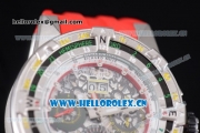 Richard Mille RM60-01 Asia Automatic Steel Case with Skeleton Dial Red Rubber Strap and Stick/Arabic Numeral Markers