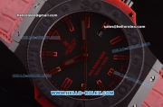 Hublot Big Bang King Swiss Valjoux 7750 Automatic Ceramic Case with Black Dial and Red Rubber Strap