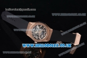 Hublot Classic Fusion Skeleton Asia Automatic Rose Gold Case with Skeleton Dial and Black Rubber Strap