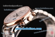 Longines Master Chrono Moonphase Swiss Valjoux 7751 Automatic Two Tone Case with White Dial and Rose Gold Bezel