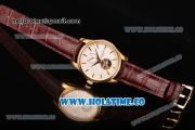 Patek Philippe Calatrava Tourbillon Swiss ETA 2824 Automatic Yellow Gold Case with Stick Markers and White Dial