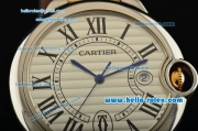 Cartier Ballon Bleu De Swiss ETA 2836 Automatic Steel Case/Bezel Two Tone Strap White Dial Roman Markers