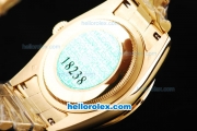 Rolex Day Date Oyster Perpetual Swiss ETA 2836 Automatic Movement Full Gold Case with Diamond Bezel and Diamond Dial