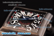 Franck Muller Conquistador Chronograph Automatic Movement PVD Case with Black Dial and Black Rubber Strap