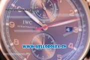 IWC Portugieser Yacht Club Asia ST25 Automatic Rose Gold Case with Brown Dial Brown Leather Strap and Arabic Numeral Markers