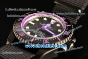 Rolex Sea-Dweller Deepsea Asia 2813 Automatic PVD Case with Black Nylon Strap and Purple Diver Index
