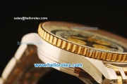 Breitling Navitimer Swiss Valjoux 7750 Automatic Steel Case with Black Dial and Gold Bezel-Two Tone Strap