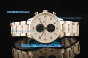 IWC Portuguese Chronograph Miyota Quartz Movement Full Steel White Dial and Arabic Numerals