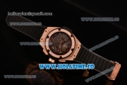 Hublot Big Bang Bezel Swiss Valjoux 7750 Automatic Rose Gold Case with Diamond Bezel and Black Dial-Black Rubber Strap