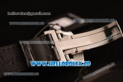 Glashutte Senator Meissen Tourbillon Swiss Tourbillon Automatic Steel Case with White Dial and Black Leather Strap