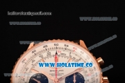 Breitling Navitimer 01 Chrono Swiss Valjoux 7750 Automatic Rose Gold Case with White Dial Brown Leather Strap and Stick Markers - 1:1 Original (JF)