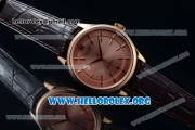 Rolex Cellini Time Clone Rolex 3132 Automatic Rose Gold Case with Rose Gold Dial and Brown Leather Strap - 1:1 Origianl (BP)