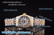 Rolex Datejust Oyster Perpetual Automatic Two Tone with Gold Bezel,White Dial and Gold Roman Marking-Lady Dize