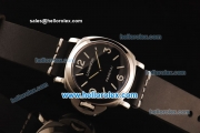Panerai Luminor Base Pam 219 Asia 6497 Manual Winding Steel Case with Black Dial and Black Leather Strap-White Markers
