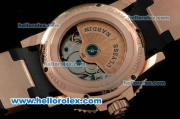 Ulysse Nardin Maxi Marine Diver Automatic Movement Rose Gold Case and Bezel with White Dial and Black Rubber Strap