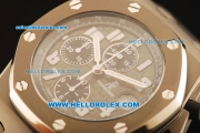 Audemars Piguet Royal Oak Offshore Grey Themes Swiss Valjoux 7750 Titanium Case with Grey Dial and Rubber Strap - Run 12@Sec