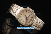 Patek Philippe Nautilus Swiss Quartz Movement Full Steel with Silver Dial and Diamond Bezel