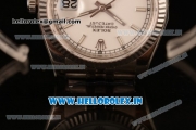 Rolex Datejust Clone Rolex 3135 Automatic Steel Case White Dial With Stick Markers Steel Bracelet- 1:1 Original(AR)